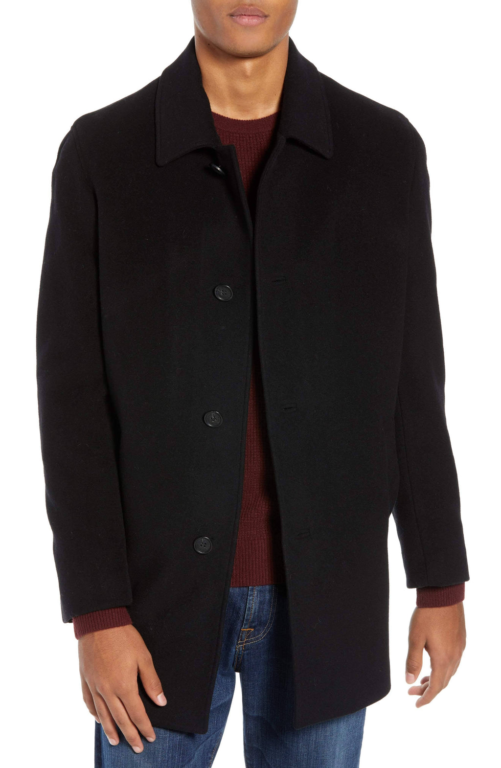 Mens 3-button Cashmere Wool Topcoat In Camel G73013