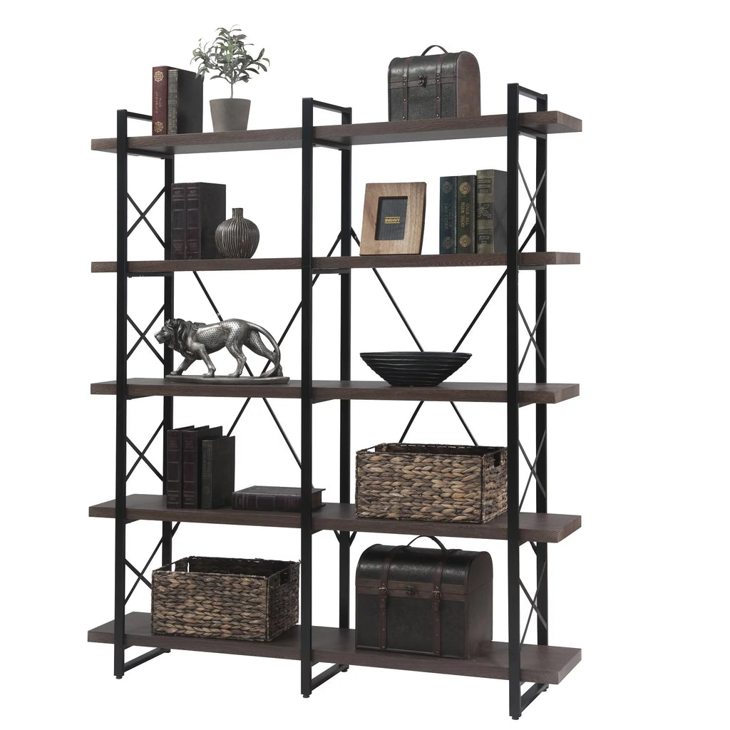 5 Tier Bookshelf with Metal Frame P1189