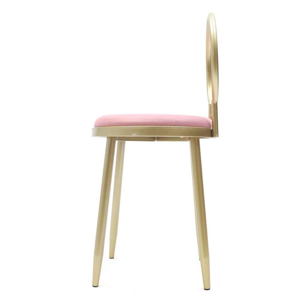 Pink Padded Vanity Chair with Back Z366