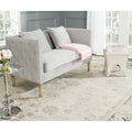 Grey Tufted Settee With Pillows V622