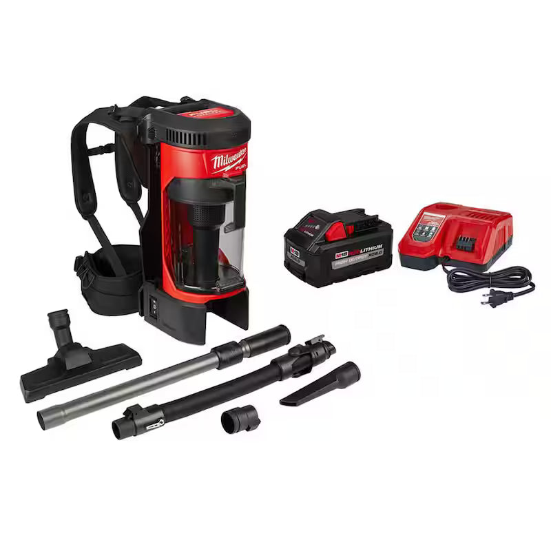 18-Volt Lithium-Ion Brushless Cordless 3-in-1 Backpack Vacuum with 8.0 Ah Battery and Rapid Charger Y620