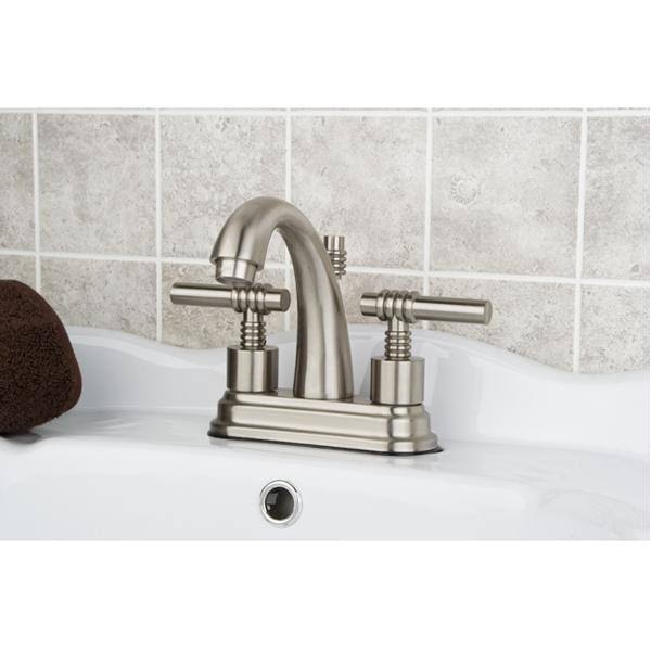 Polished Brass Two-Handle Centerset Lavatory Faucet A383548