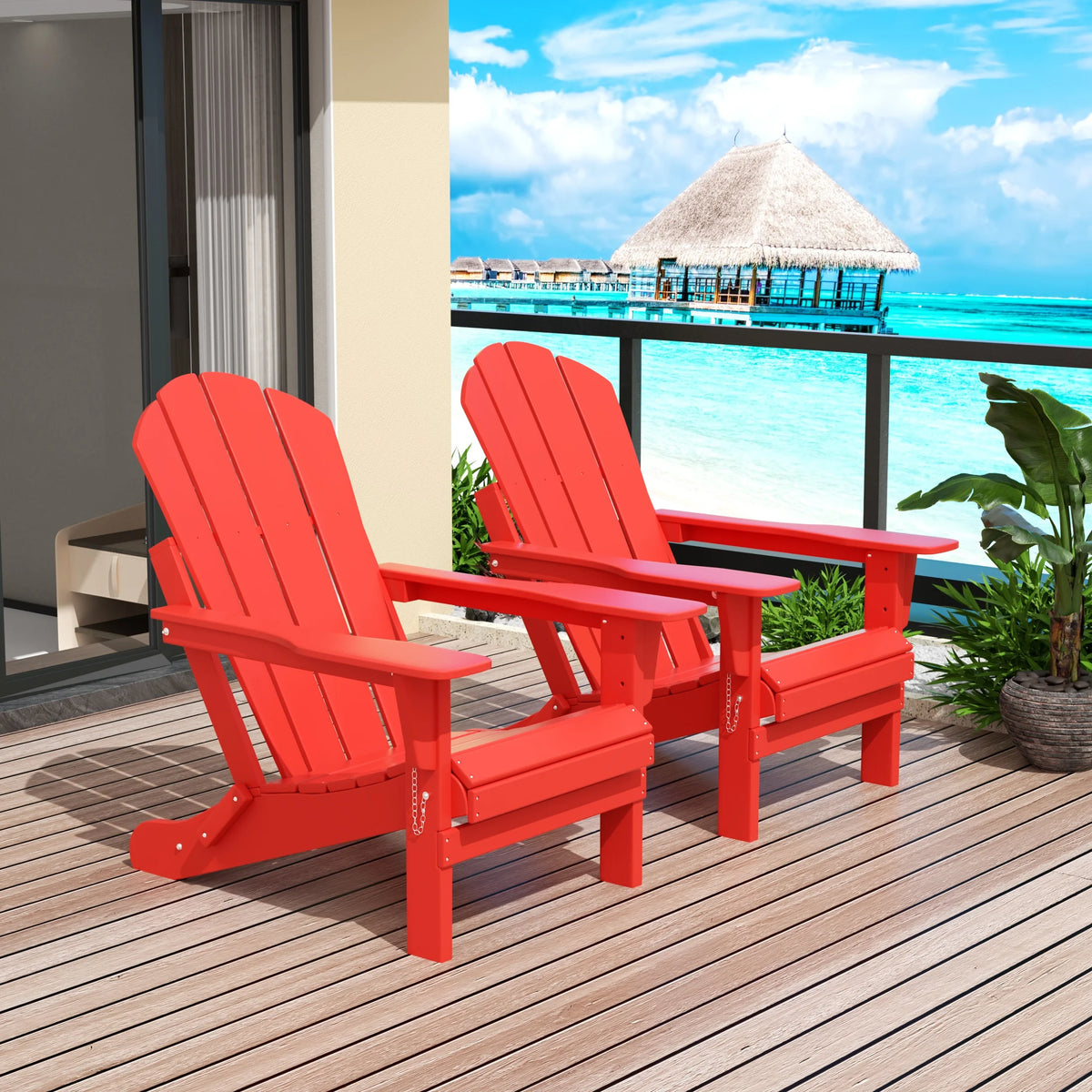 Folding HDPE Adirondack Chair J540