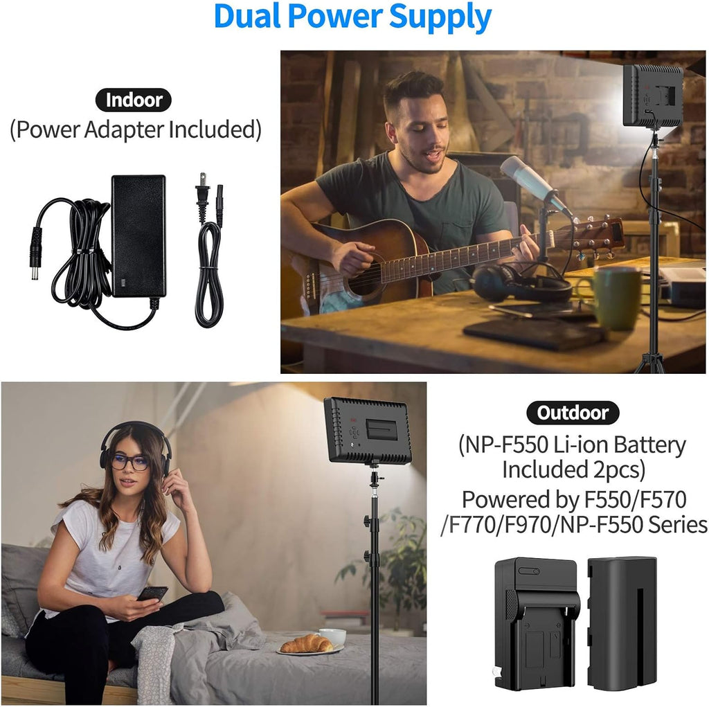 Dimmable LED Video Lighting Kit with Stands Q462764