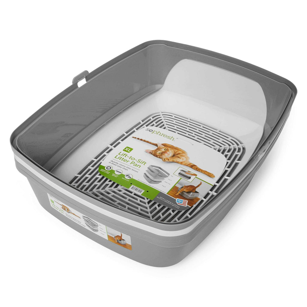 Grey & White Lift-to-Sift Cat Litter Pan U6451