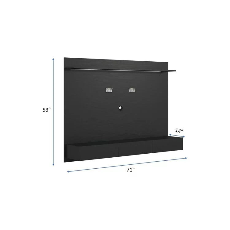70" Black Floating TV Stand with LED Lights and Drawers N30934