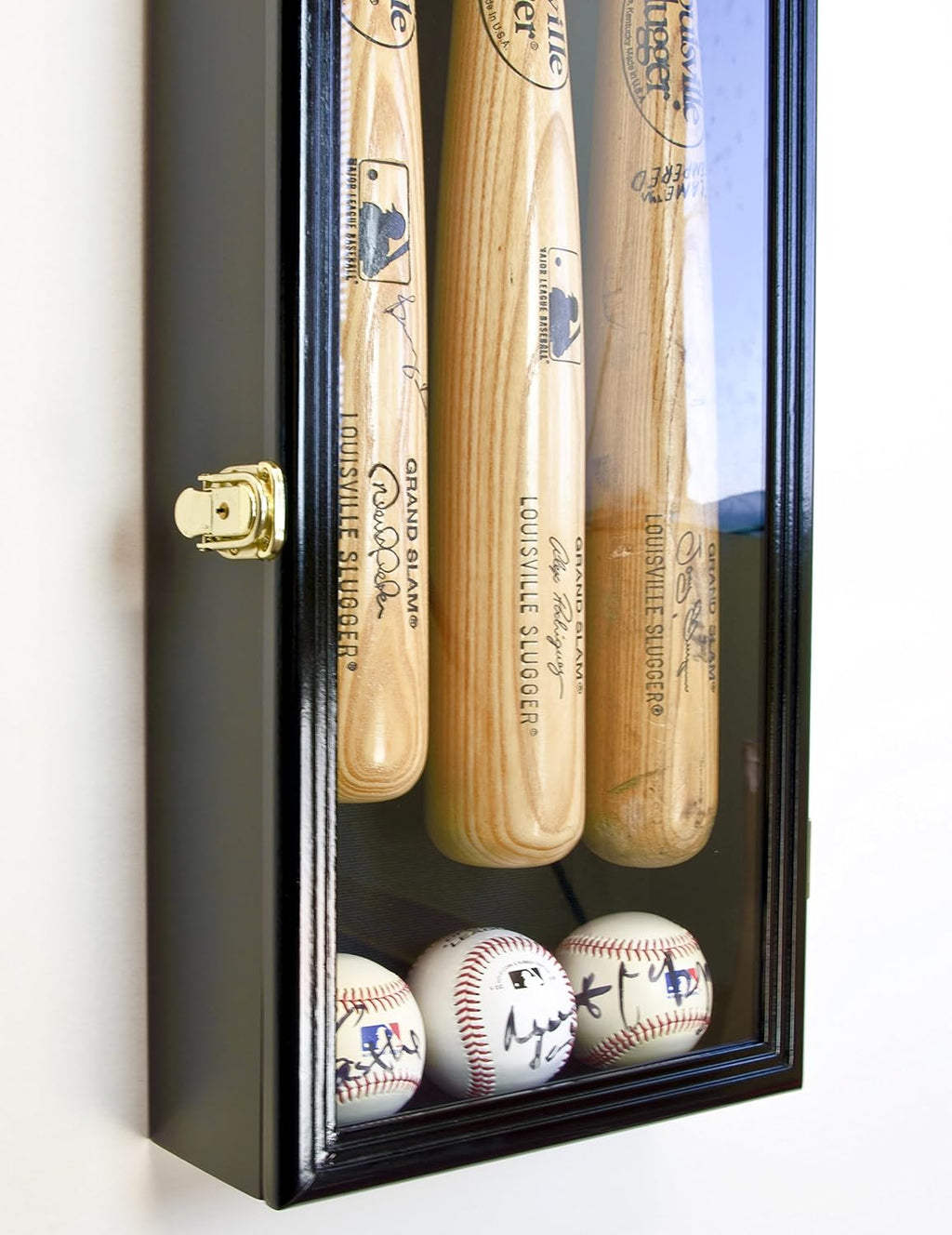 Black Baseball Bat Display Case Wall Rack Q221