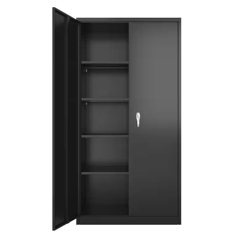 Metal Storage Cabinet Set in Black S1196