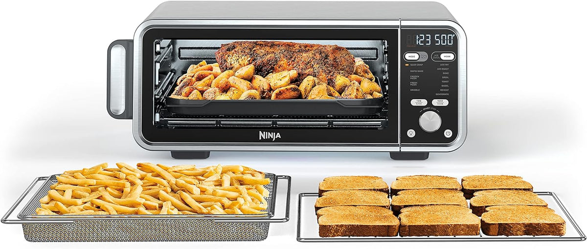 13-in-1 Air Fry Countertop Oven with Air Fry Basket, SearPlate, Wire Rack & Crumb Tray, Silver Z62541
