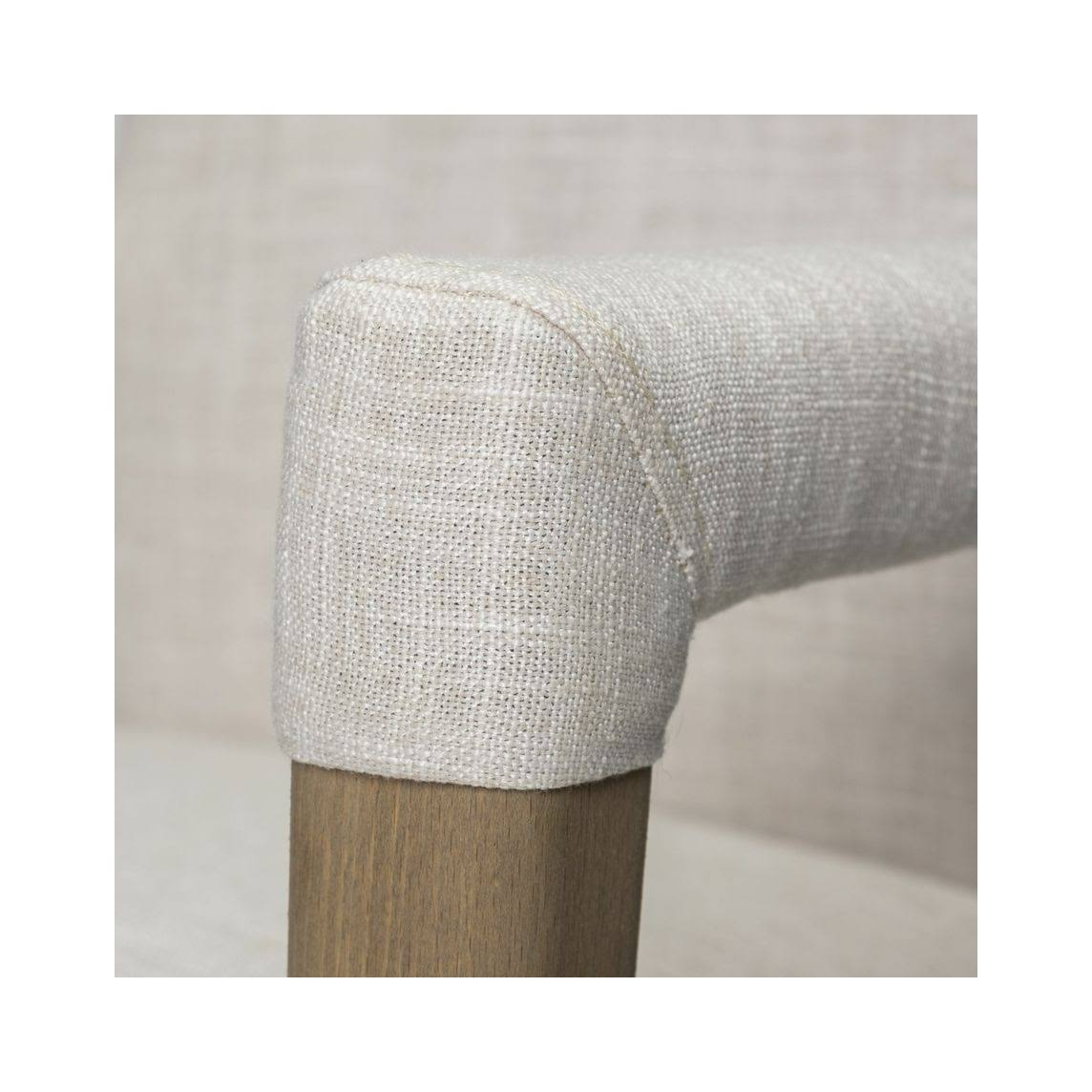 Cream Fabric Brown Wood Frame Dining Chair B490135