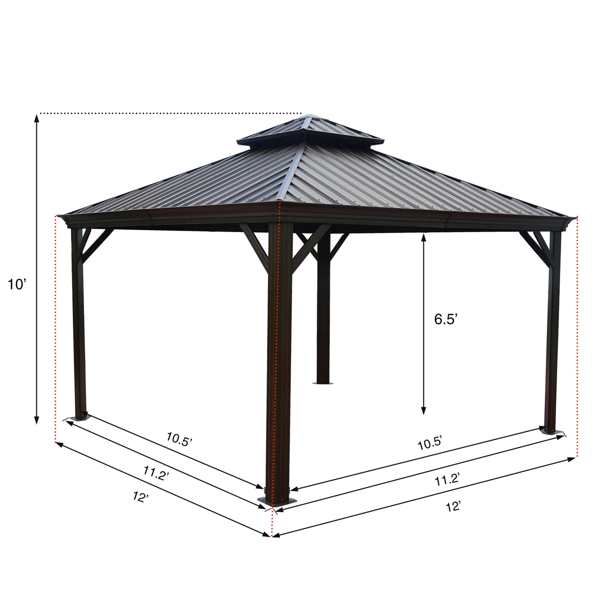 12 ft. W x 10 ft. D Aluminum Hardtop Gazebo R3517
