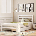 Wood Platform Bed Frame with Drawers and Headboard D82312