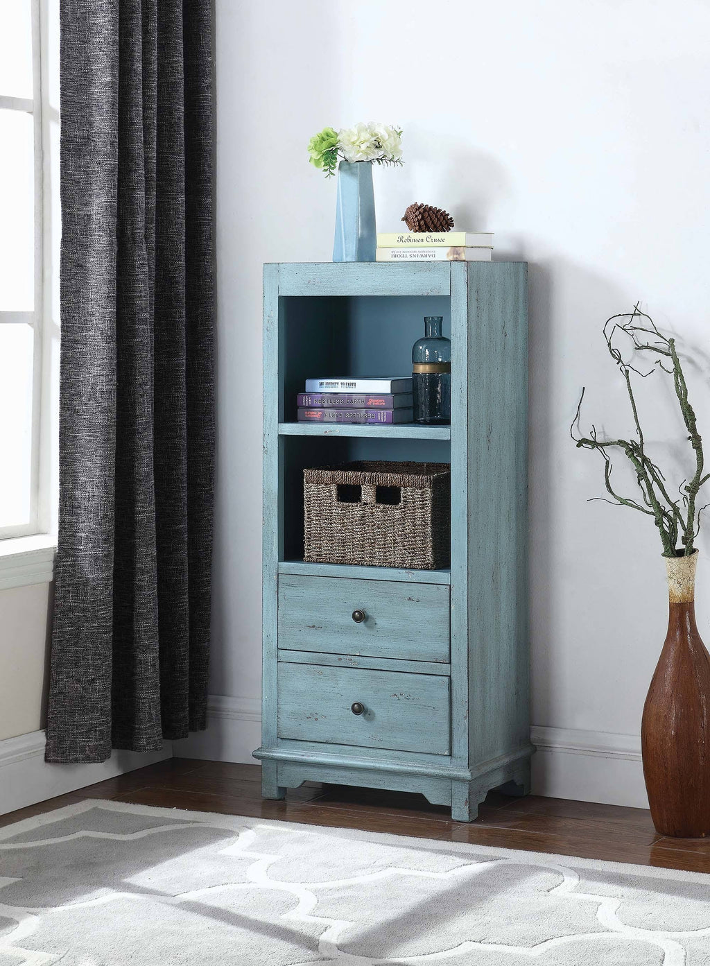 Blue Tall Cabinet Bookcase K1329