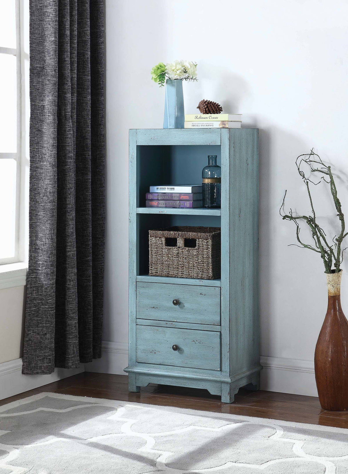 Blue Tall Cabinet Bookcase K1329