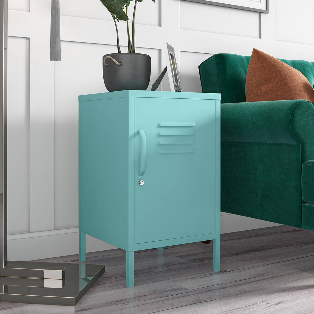 Blue Metal Locker End Table R363388
