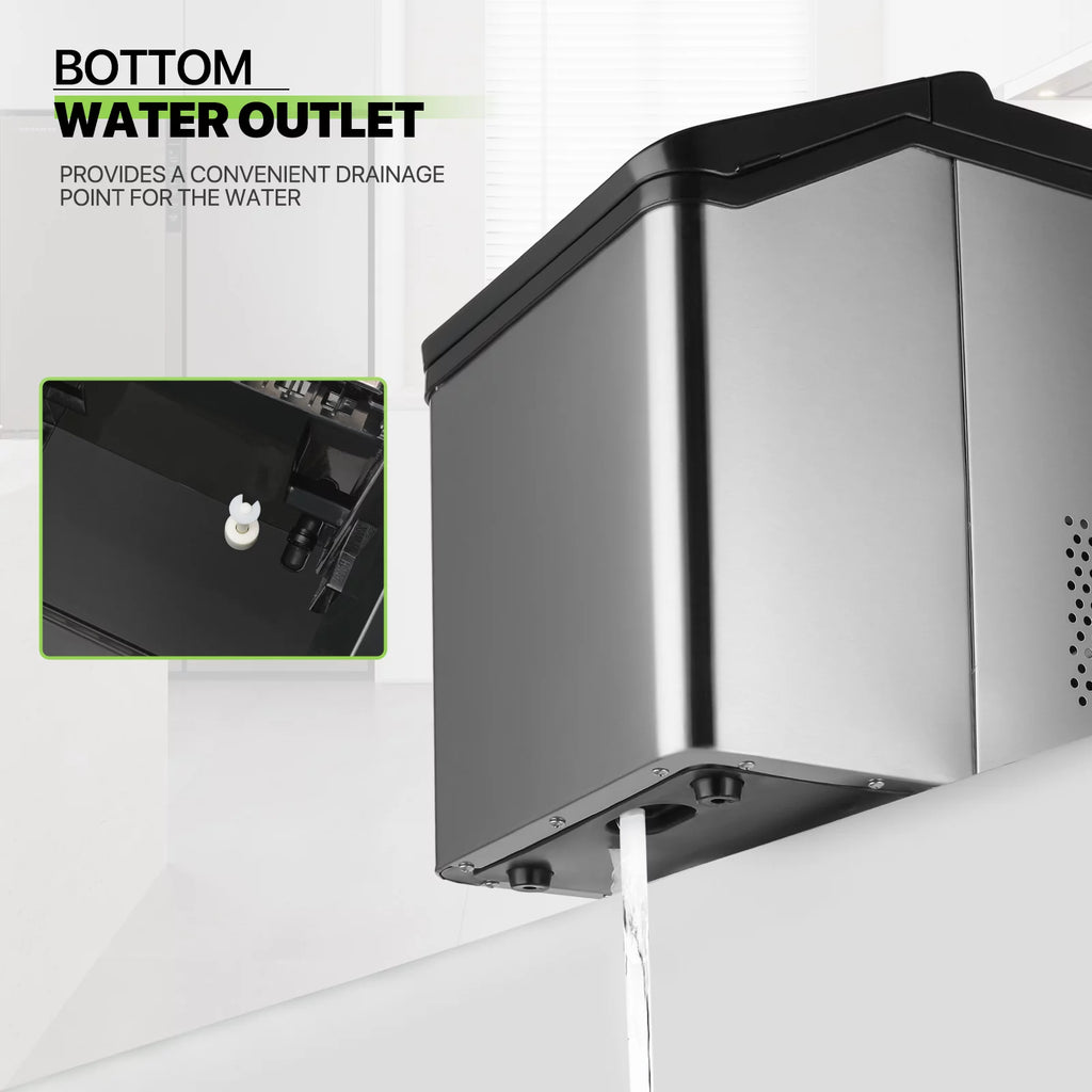 Black Countertop Ice Maker with Basket and Scoop, 26lbs in 24Hrs M11460