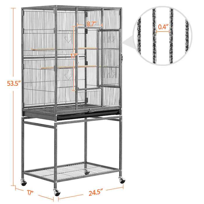 Metal Bird Cage with Rolling Stand T224787