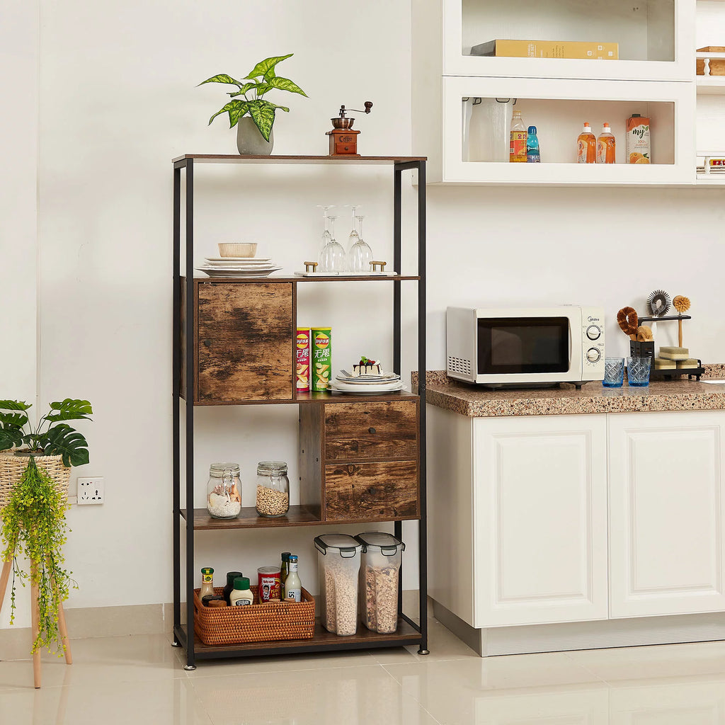 4-Tier Wooden Bookshelf with Drawer X115