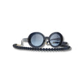 Round Sunglasses Dark Blue And Gold C760558