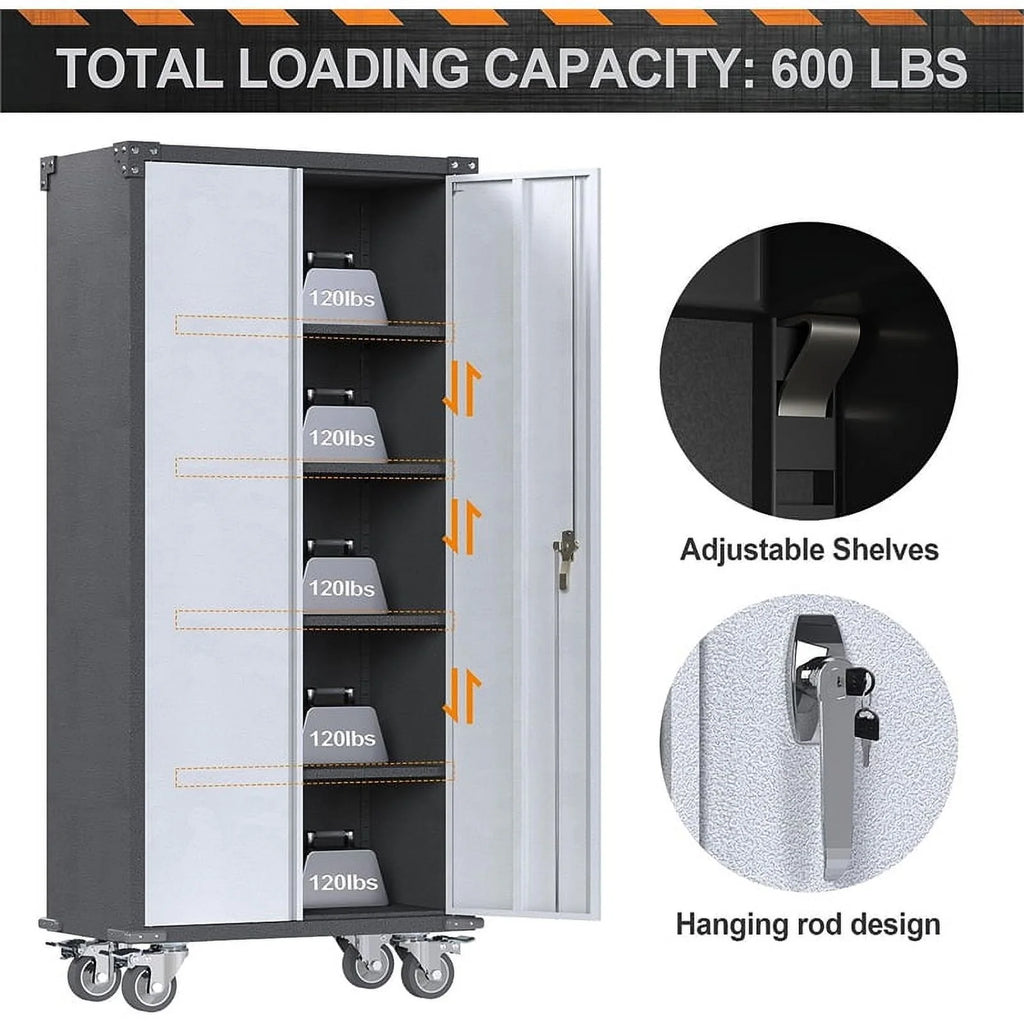 Metal Storage Cabinet on Wheels Q2174