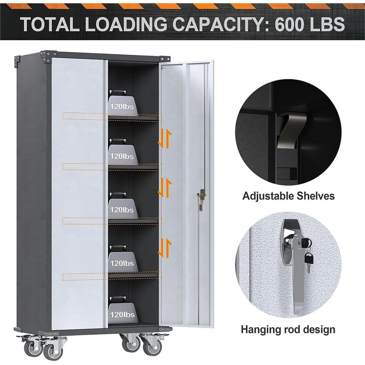 Metal Storage Cabinet on Wheels Q2174