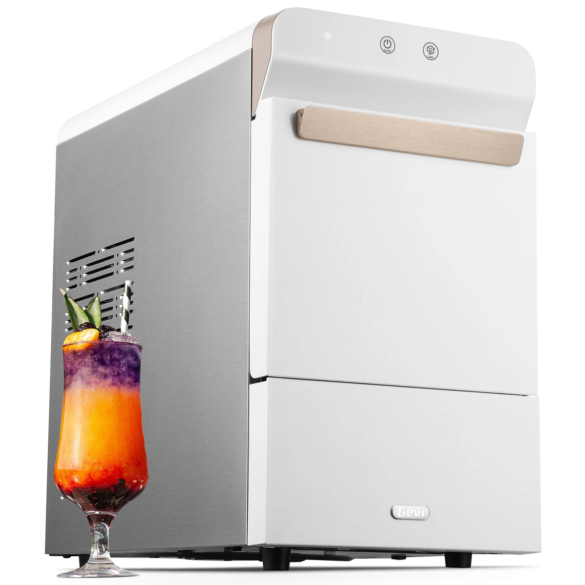 White Stainless Steel Countertop Nugget Ice Maker K4936