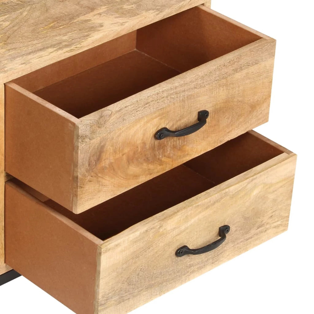 Mango Wood TV Cabinet with Storage Drawers and Open Shelf F53307