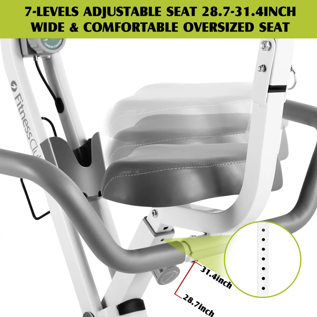 Folding Upright Cycling Exercise Bike with Backrest Magnetic Resistance I585066