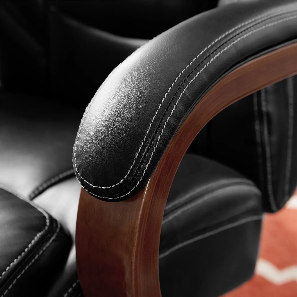 Black Faux Leather Ergonomic Swivel Executive Chair C250