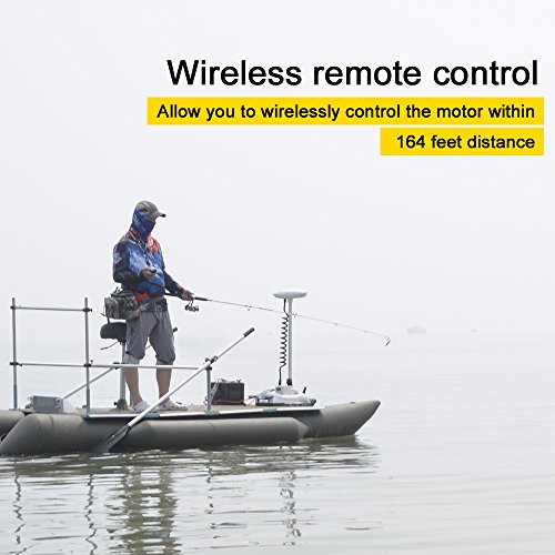 White 12V 55LBS 54inch Bow Mount Trolling Motor with Remote Control R101