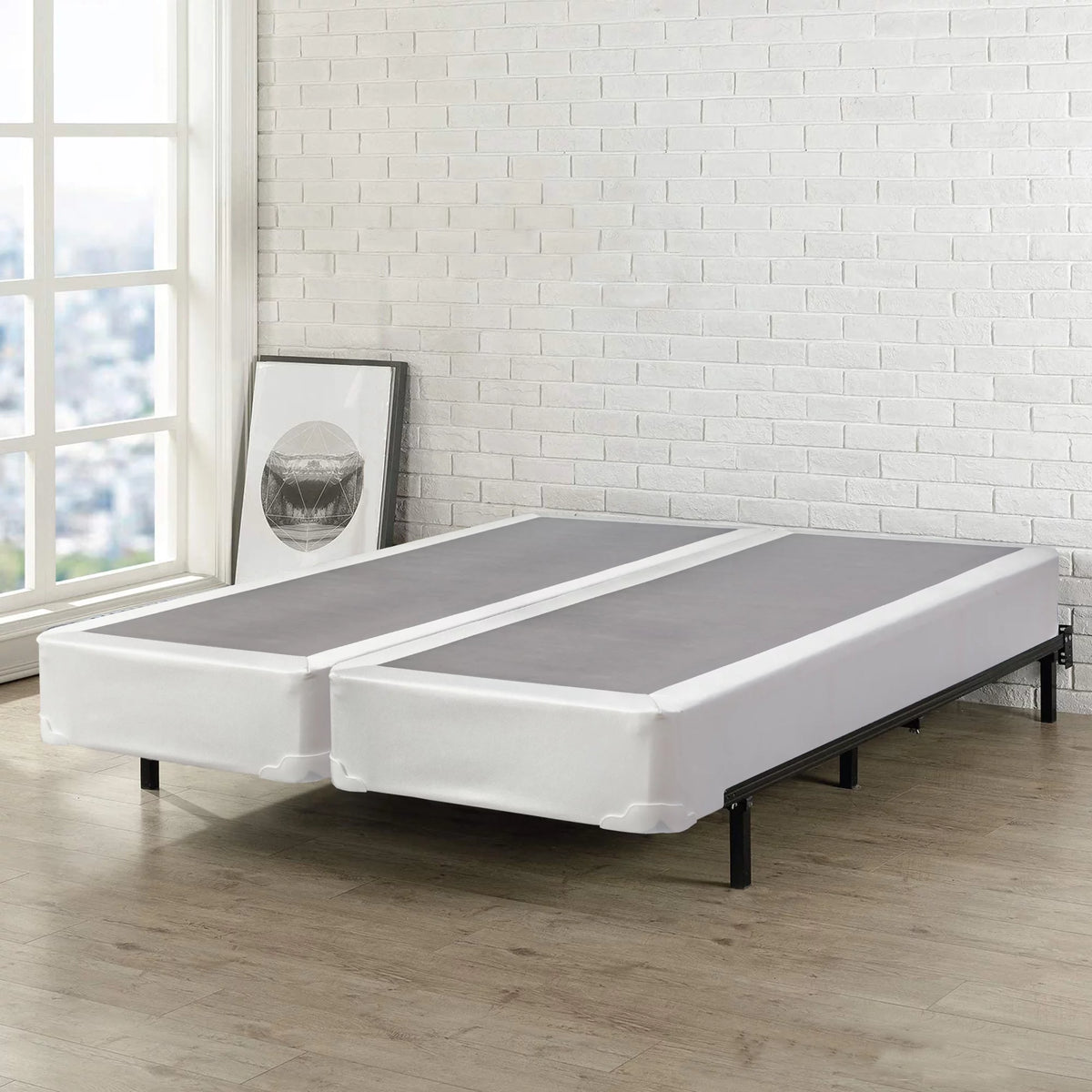 8" Split Wood Box Spring, King, White N786409