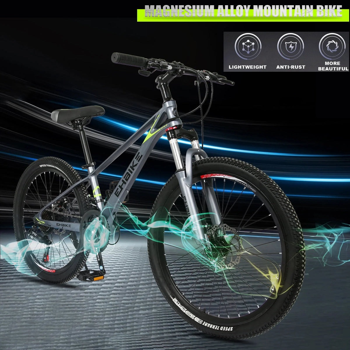 24 inch 21 Speed Black Mountain Bikes P8959