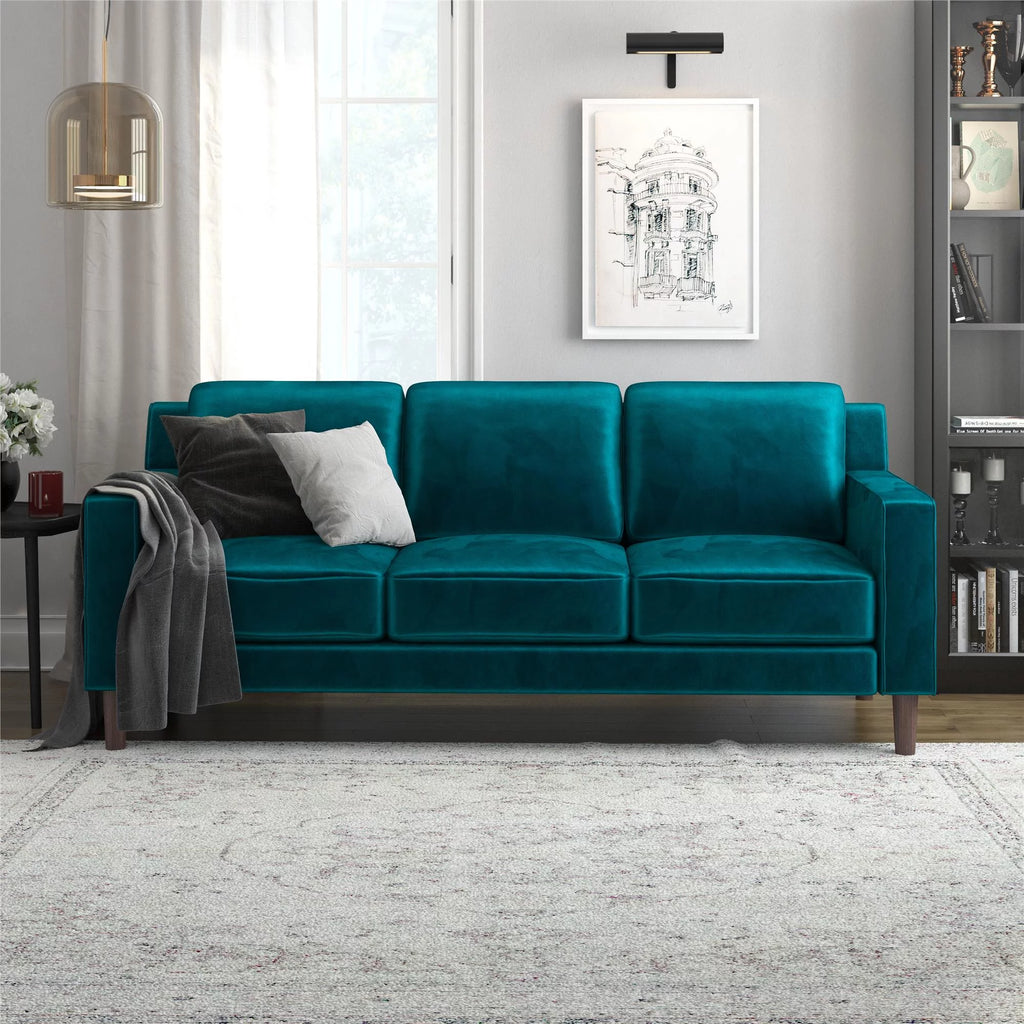 Green Velvet 3 Seater Sofa J947918