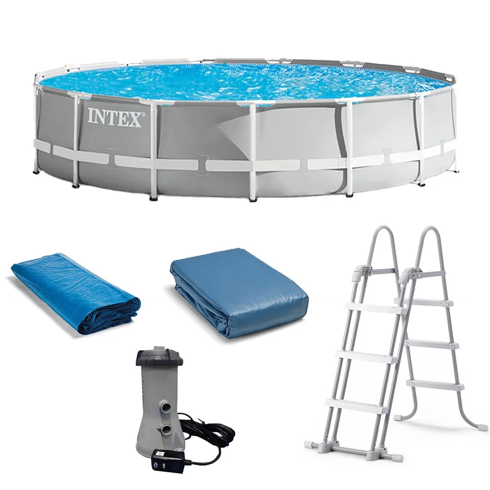 15 Foot x 42 Inch Prism Frame Above Ground Swimming Pool Set with Filter G56914