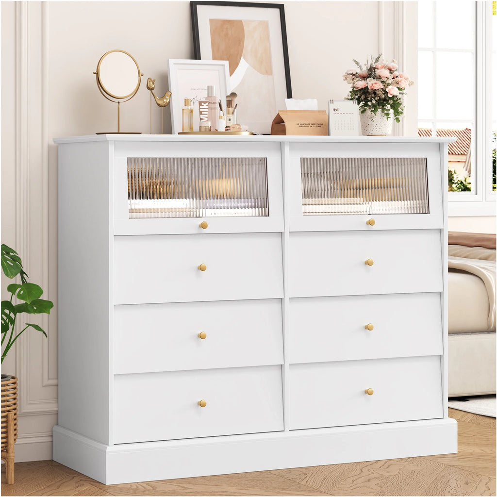 Black 8 Drawer Wood Dresser W13033