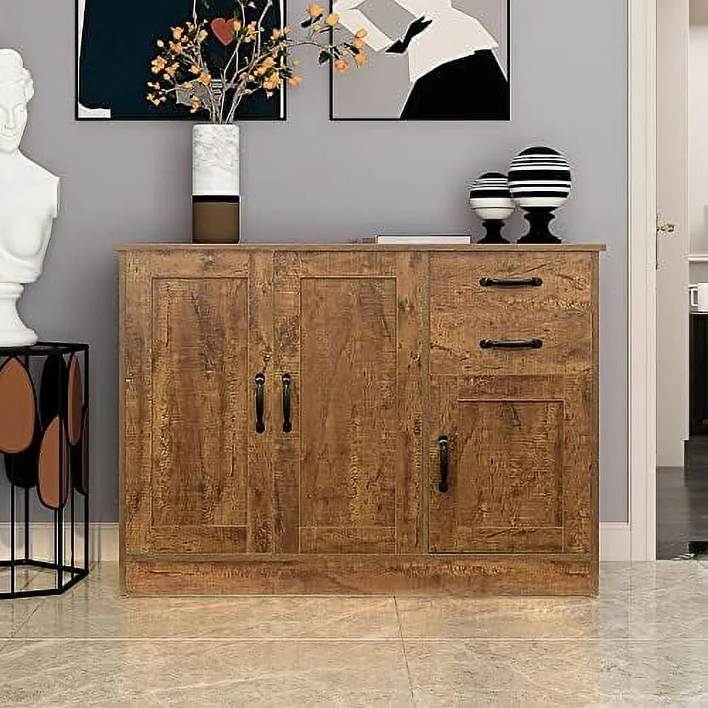 Mid-Century Coffee Cabinet Sideboard Buffet Accent Console Table Oak J184