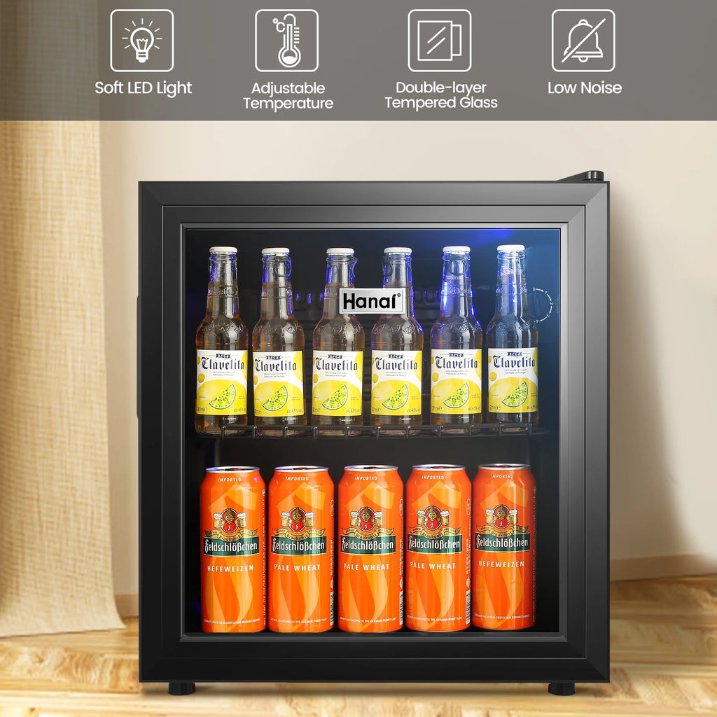 62-Can Beverage Refrigerator & Cooler with Glass Door U86312
