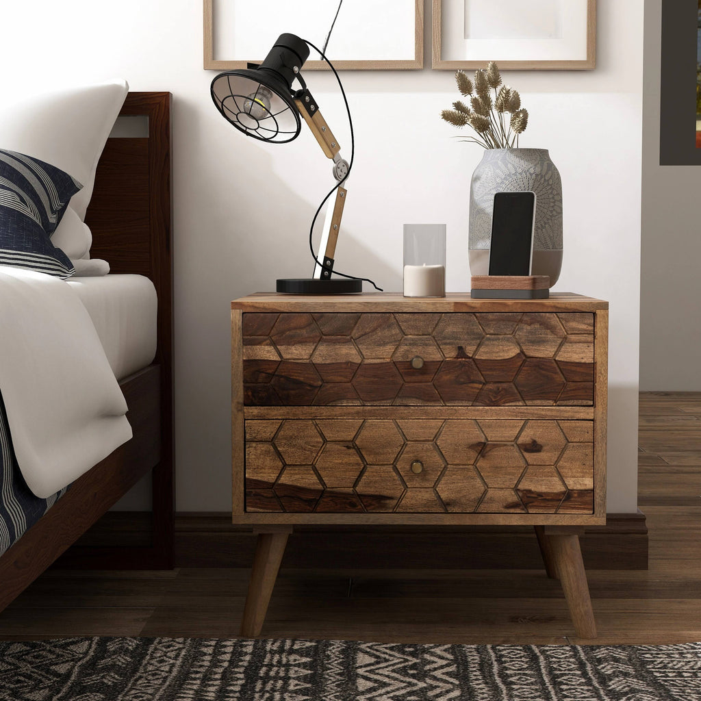 Natural Oak Nightstands Set of 2 U617163