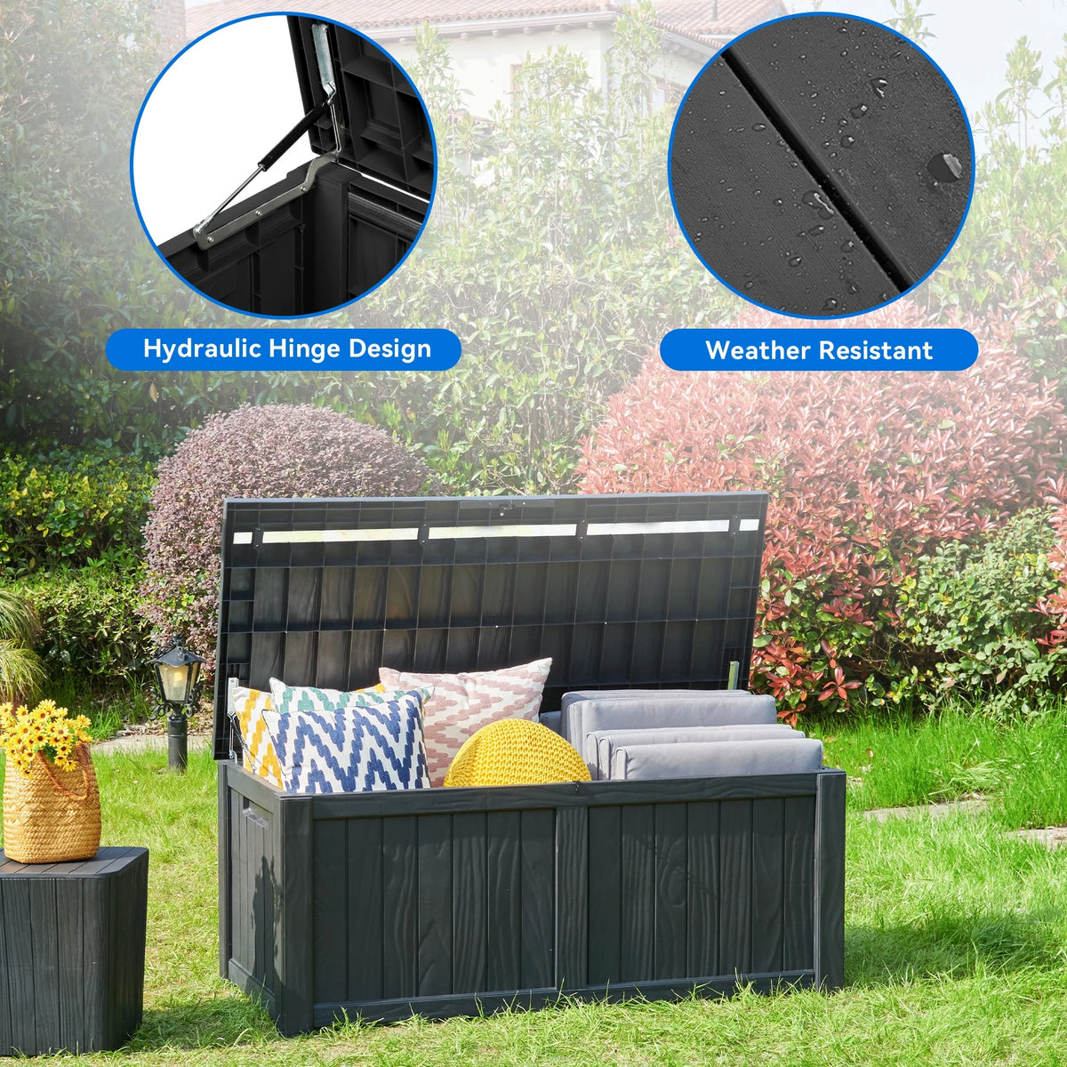 Waterproof Heavy Duty Large Plastic Deck Box P549