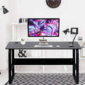 Computer Desk Home Office Work Station 55'' Rustic Wood Tone U64179