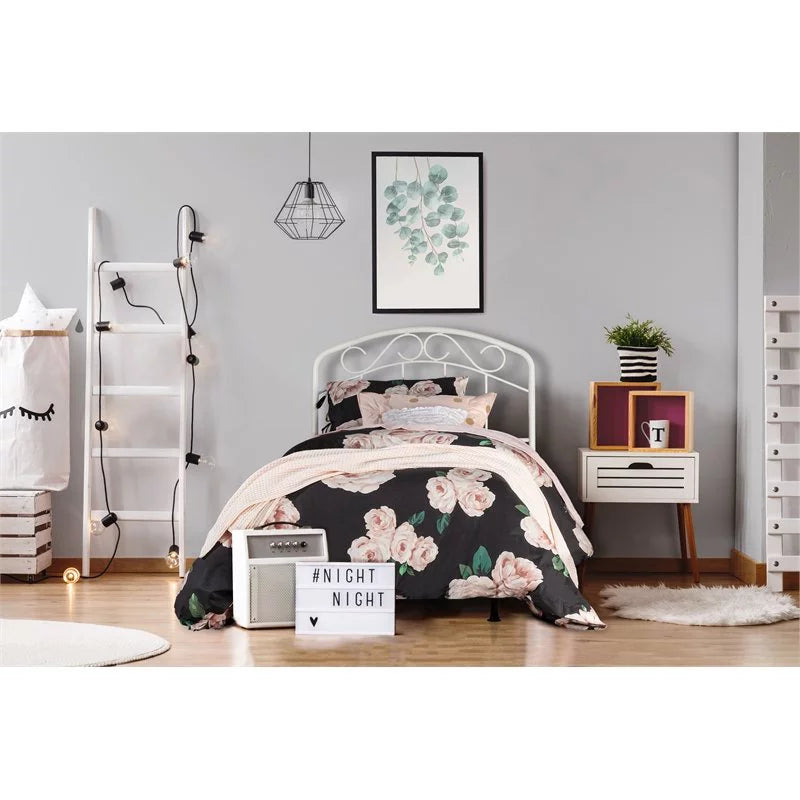 Metal Twin Headboard in Textured White E20500