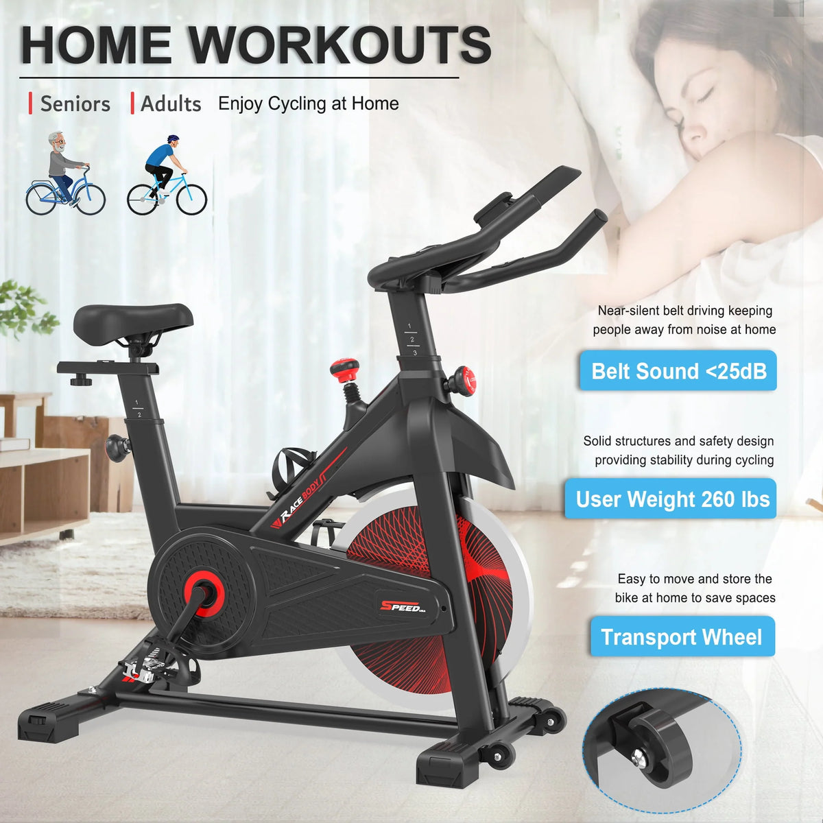 Magnetic Resistance Indoor Cycling Bike M2337