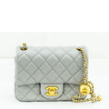 Light grey Quilted Lambskin Mini Flap B397424