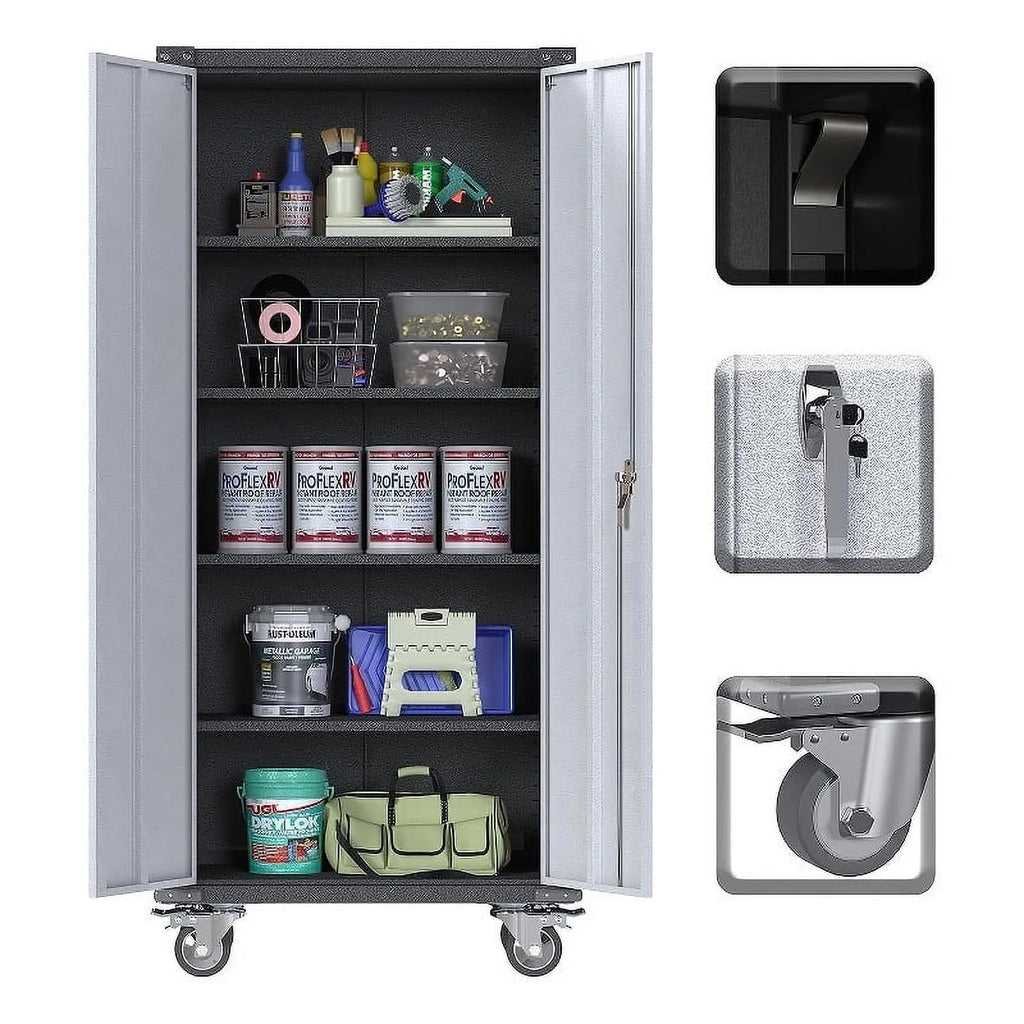 Metal Storage Cabinet on Wheels Q2174