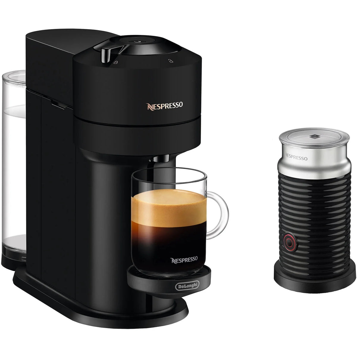 Black Coffee and Espresso Maker with Milk Frother T7362
