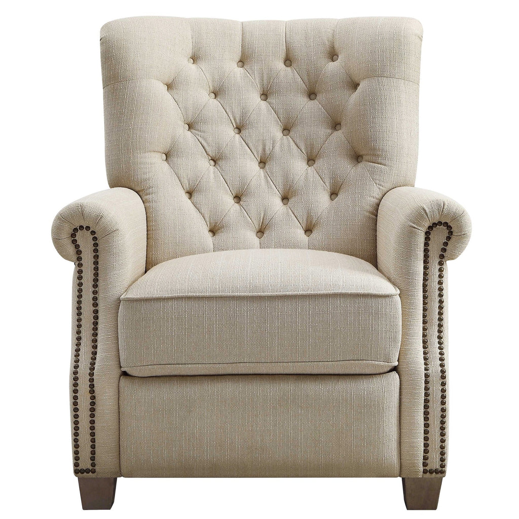 Gray Fabric Upholstery Push Back Recliner Y108