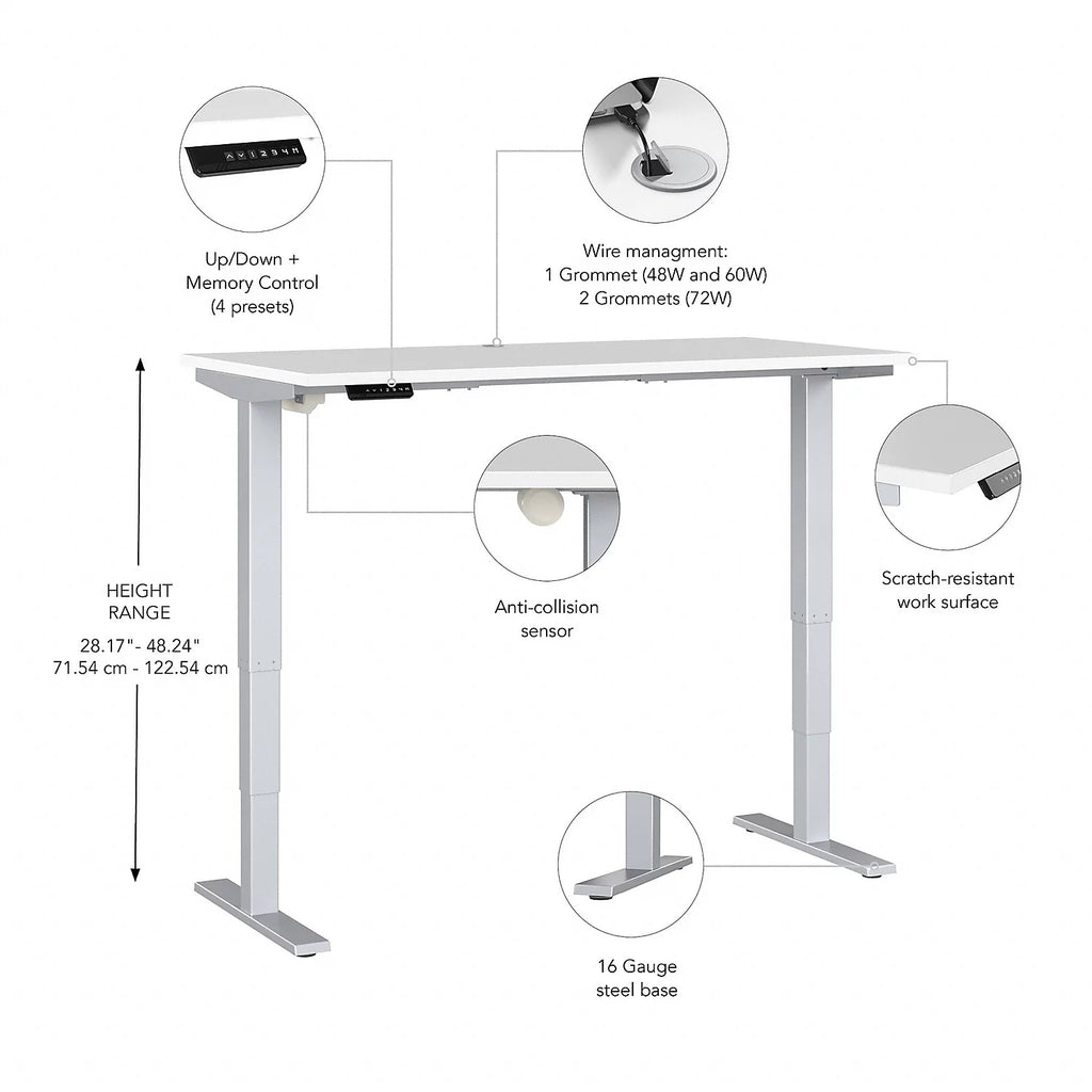 White Height Adjustable Desk C87831