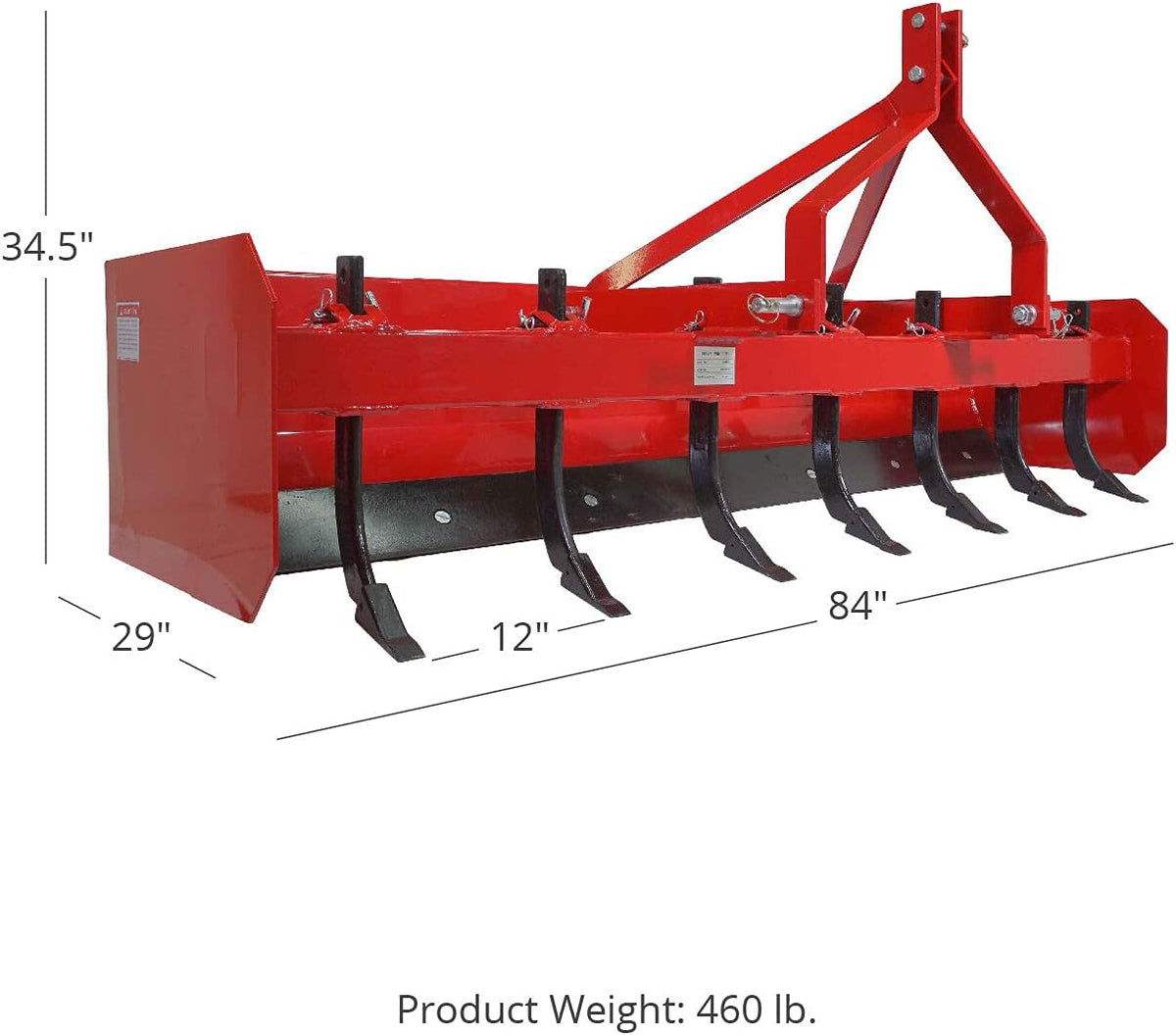 Box Blade Tractor Attachment with Scarifier Shank A52533
