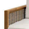 Acacia Wood Club Chair with Wicker Accents, Set of 2 U665