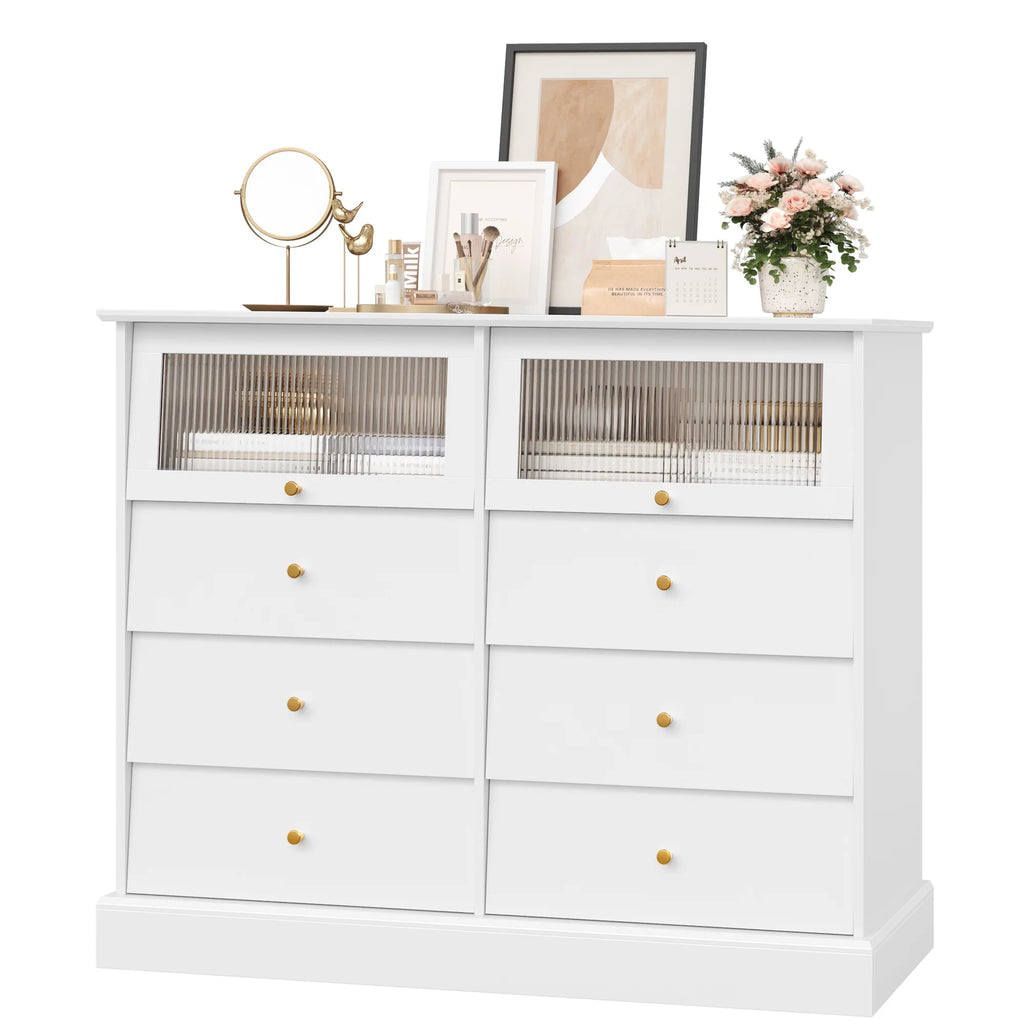 Black 8 Drawer Wood Dresser W13033